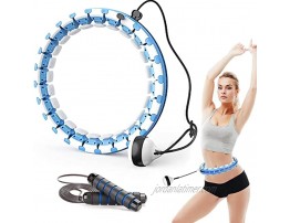 Nuclix Smart Weighted Hula Hoop for Adults Weight Loss Non-Fall Hoola Hoops for Kids 24 Detachable Knots Plus Size Workout Equipment with Free Jump Rope