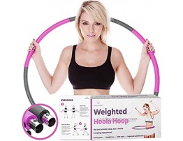 Ruby Stretch Weighted Hoola Hoop for Adults Weight Loss – Exercise Hoola Hoop for Workout Soft Padding Smart Hoola Hoop with 8 Detachable Sections Play Loose Weight with Hoola Hoops for Fitness
