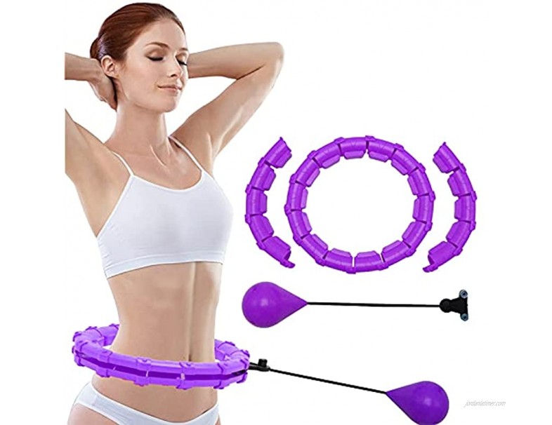 Smart Weighted Hoola Hoops,2 in 1 Abdomen Fitness Weighted Massage Hoola Hoop,Smart 24 Sections Detachable Hoola Hoop,Suitable for Adults and Kids Exercising